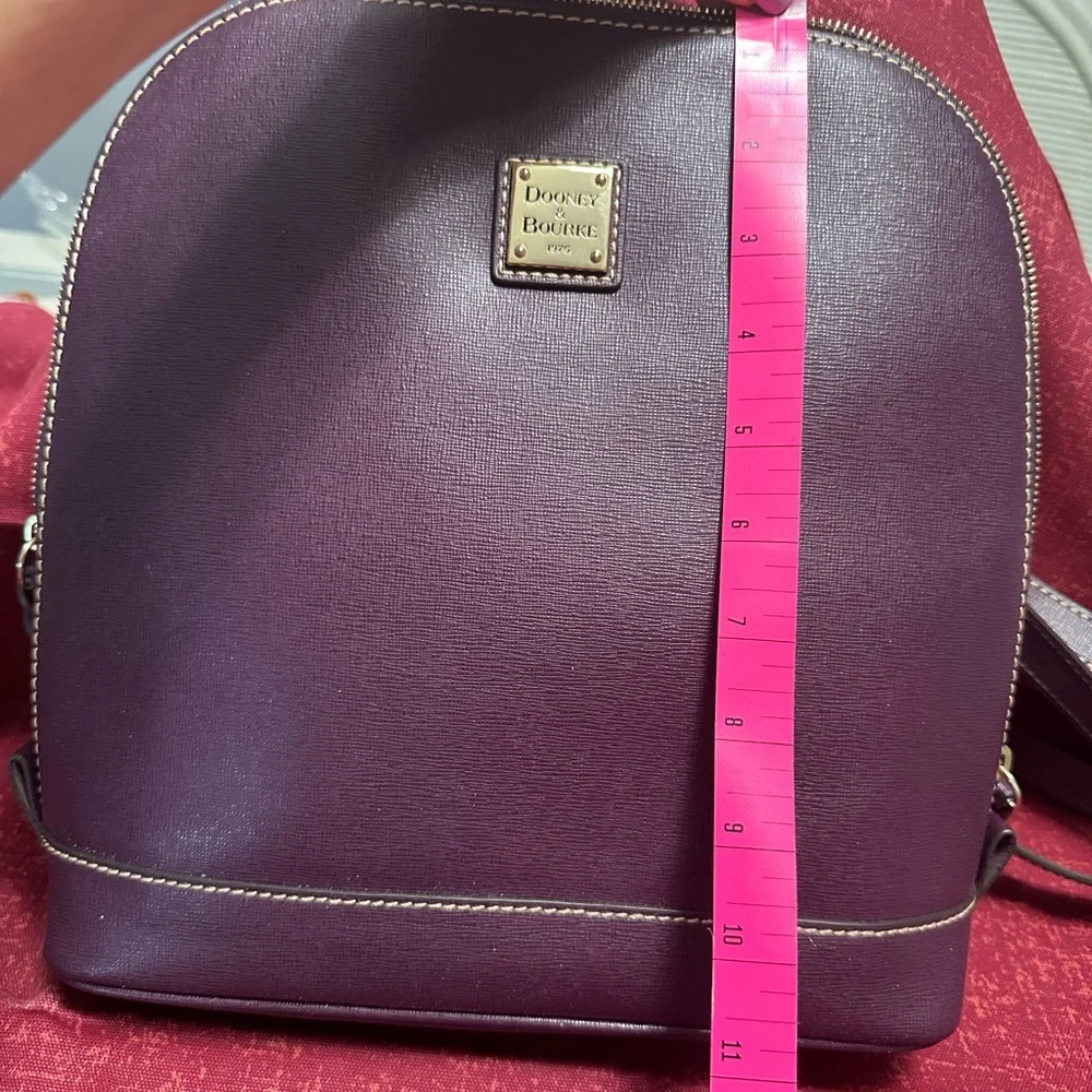 Dooney & Bourke Purple Backpack with Gold Accents - Picture 2 of 7